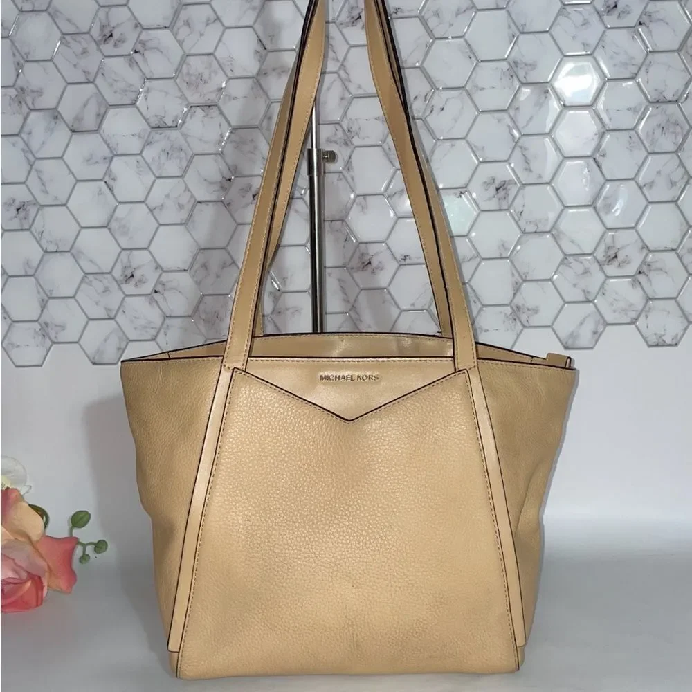 NWT Michael Kors Whitney Tan Leather Tote Bag
